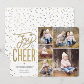 Kerstkaart met collage van vreugde en vrolijkheid (Voorkant / Achterkant)