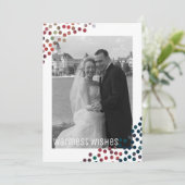 Kerstkaart met Confetti Stippen en Warmste Wensen (Staand voorkant)