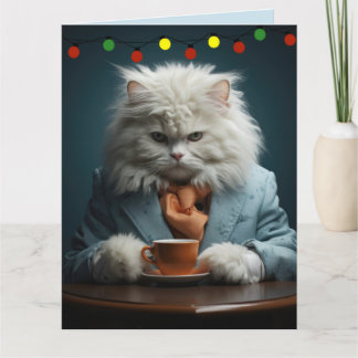 KERSTKAART MET COOLE KAT KAART