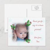 Kerstkaart met dankje feestdagenkaart (Voorkant / Achterkant)