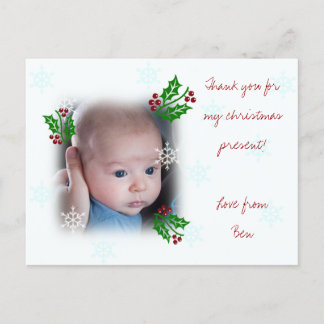 Kerstkaart met dankjewel feestdagenkaart