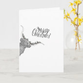 Kerstkaart met de hand getekend kaart (Gele Bloem)