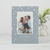 Kerstkaart met de hand getekende sneeuwvlok (Staand voorkant)