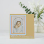 Kerstkaart met de mantel van Maria (Staand voorkant)