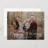 Kerstkaart met de tekst Hip Writing Prettig Kerstf Feestdagenkaart (Voorkant / Achterkant)