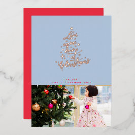 Kerstkaart met de tekst 'Love Came Down' in folie Feestdagenkaart
