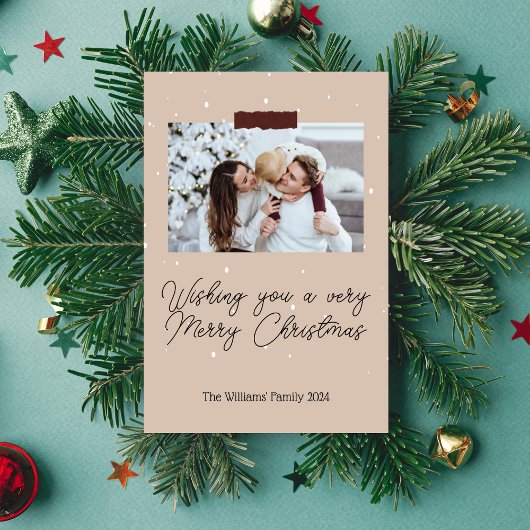 Kerstkaart met de tekst 'Wishing You a Merry Chris Kaart