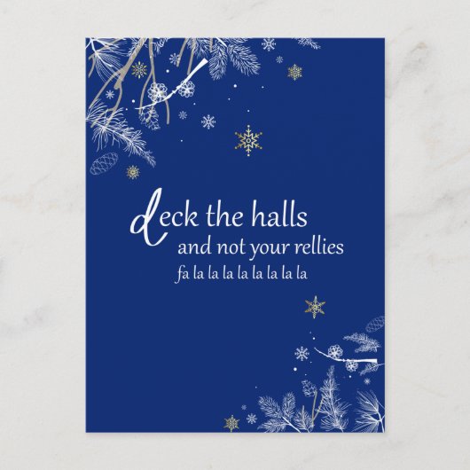 Kerstkaart met 'Deck the Halls'-thema Feestdagenkaart (Voorkant)