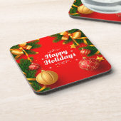 Kerstkaart met decoraties bier onderzetter (Linkerzijde)