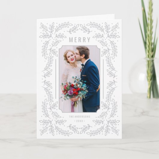 Kerstkaart Met Delicate Takken Feestdagen Kaart (Voorkant)