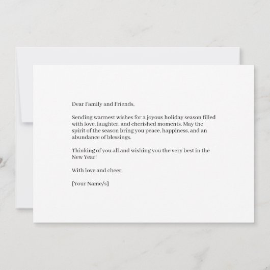 Kerstkaart met dennenbomen (Achterkant)