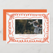 Kerstkaart met Doodle Frame Foto Kaart (Voorkant / Achterkant)