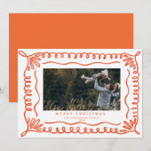 Kerstkaart met Doodle lijst en familiefoto Kaart (Voorkant / Achterkant)