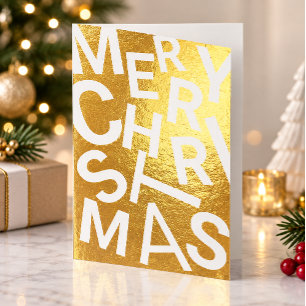 Kerstkaart met door elkaar gehuste letters, Pretti Folie Kaarten