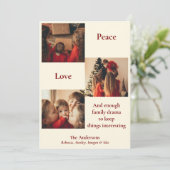 Kerstkaart met drie foto's (Staand voorkant)