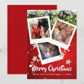 Kerstkaart met drie foto's collage (Voorkant / Achterkant)