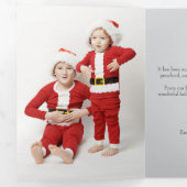 Kerstkaart met drie vouwen en foto  drieluik wenskaart (Binnenzijde eerst)