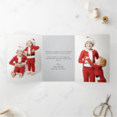 Kerstkaart met drie vouwen en foto  drieluik wenskaart (Binnen)