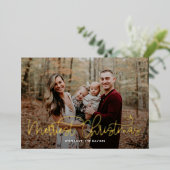 Kerstkaart met echte folie in hip lettertype folie feestdagenkaart (Staand Voorkant)