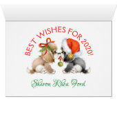 kerstkaart met edele Puppies (Binnen Horizontaal (Onder))