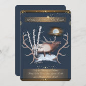 Kerstkaart met edelhert (Voorkant / Achterkant)