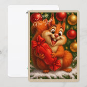 Kerstkaart met een eekhoorn (Voorkant / Achterkant)