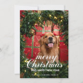 Kerstkaart met een Golden Retriever (Voorkant)