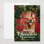 Kerstkaart met een Golden Retriever (Voorkant / Achterkant)