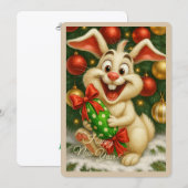 Kerstkaart met een konijn (Voorkant / Achterkant)