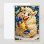 Kerstkaart met een lam (Voorkant / Achterkant)