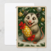 Kerstkaart met een opossum (Voorkant / Achterkant)