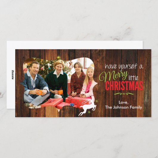 Kerstkaart met een rustieke uitstraling (Voorkant / Achterkant)