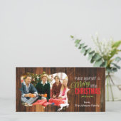 Kerstkaart met een rustieke uitstraling (Staand voorkant)