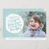 Kerstkaart met een sneeuwbal (Voorkant / Achterkant)