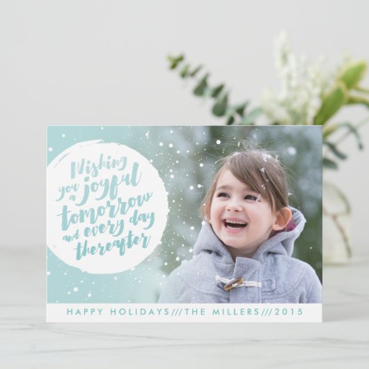 Kerstkaart met een sneeuwbal (Staand voorkant)