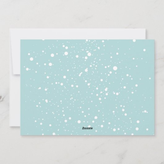 Kerstkaart met een sneeuwbal (Achterkant)