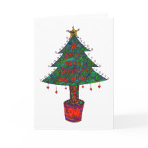 Kerstkaart met een verschillend soort boom