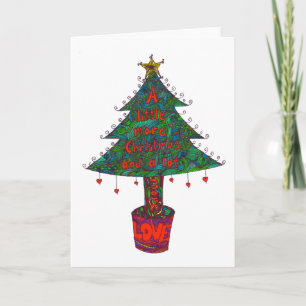 Kerstkaart met een verschillend soort boom feestdagen kaart