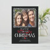 Kerstkaart met een vrolijke kerstfoto (Staand voorkant)