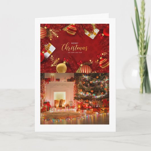 Kerstkaart met een warme, doordachte boodschap feestdagen kaart (Voorkant)