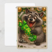 Kerstkaart met een wasbeer (Voorkant / Achterkant)