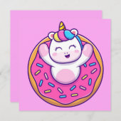 Kerstkaart met eenhoorn (Voorkant / Achterkant)