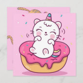 Kerstkaart met eenhoorn kat (Voorkant / Achterkant)