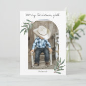 Kerstkaart met effen ontwerp (Staand voorkant)