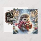 Kerstkaart met Egel (Voorkant / Achterkant)