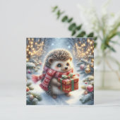 Kerstkaart met Egel (Staand voorkant)