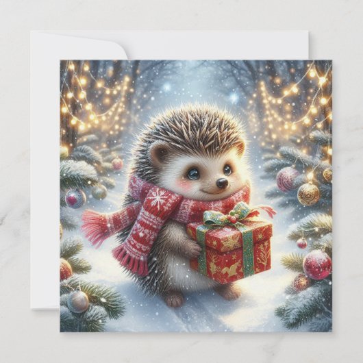 Kerstkaart met Egel (Voorkant)