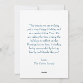 Kerstkaart met eigen foto en tekst 'Joy' (Achterkant)