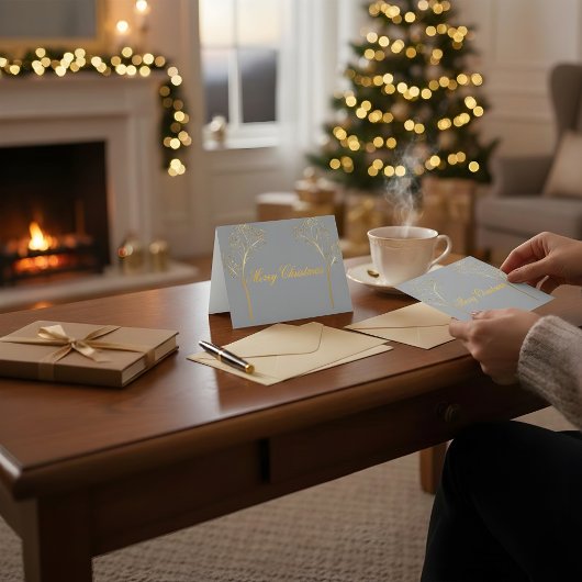 Kerstkaart met eigen kleurenschema bedankkaart