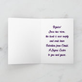 Kerstkaart met engel bij het graf feestdagen kaart (Binnen)